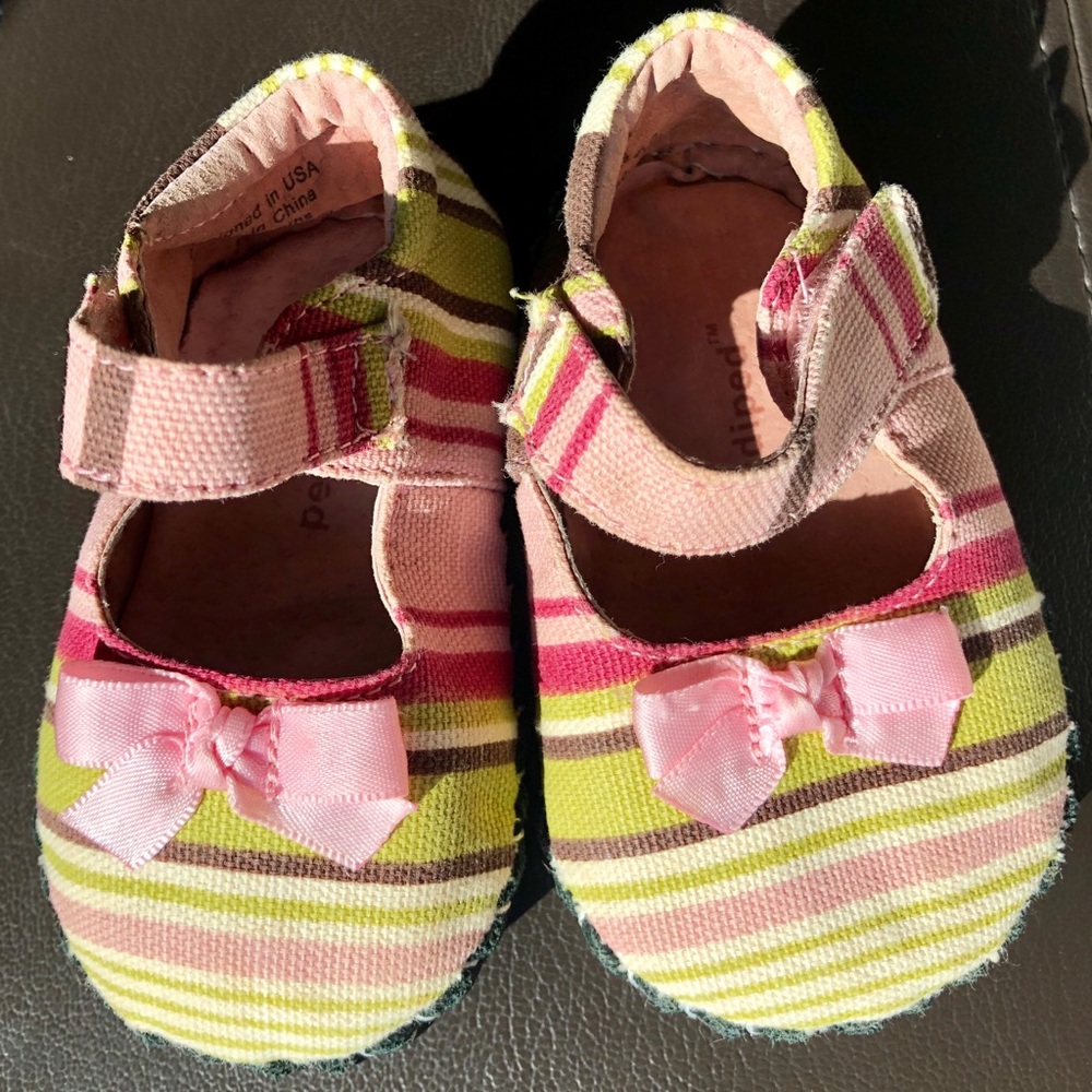 Pediped striped baby shoe